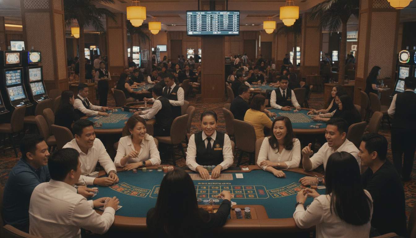 Players enjoying table games at LUNAPLUS