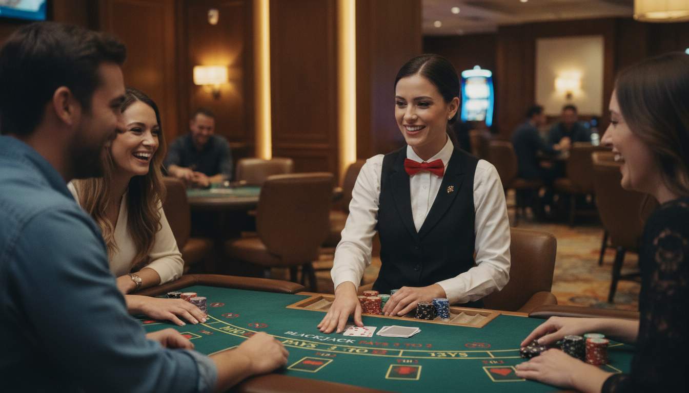 Experience the Thrill of Live Blackjack Engaging live dealer playing blackjack